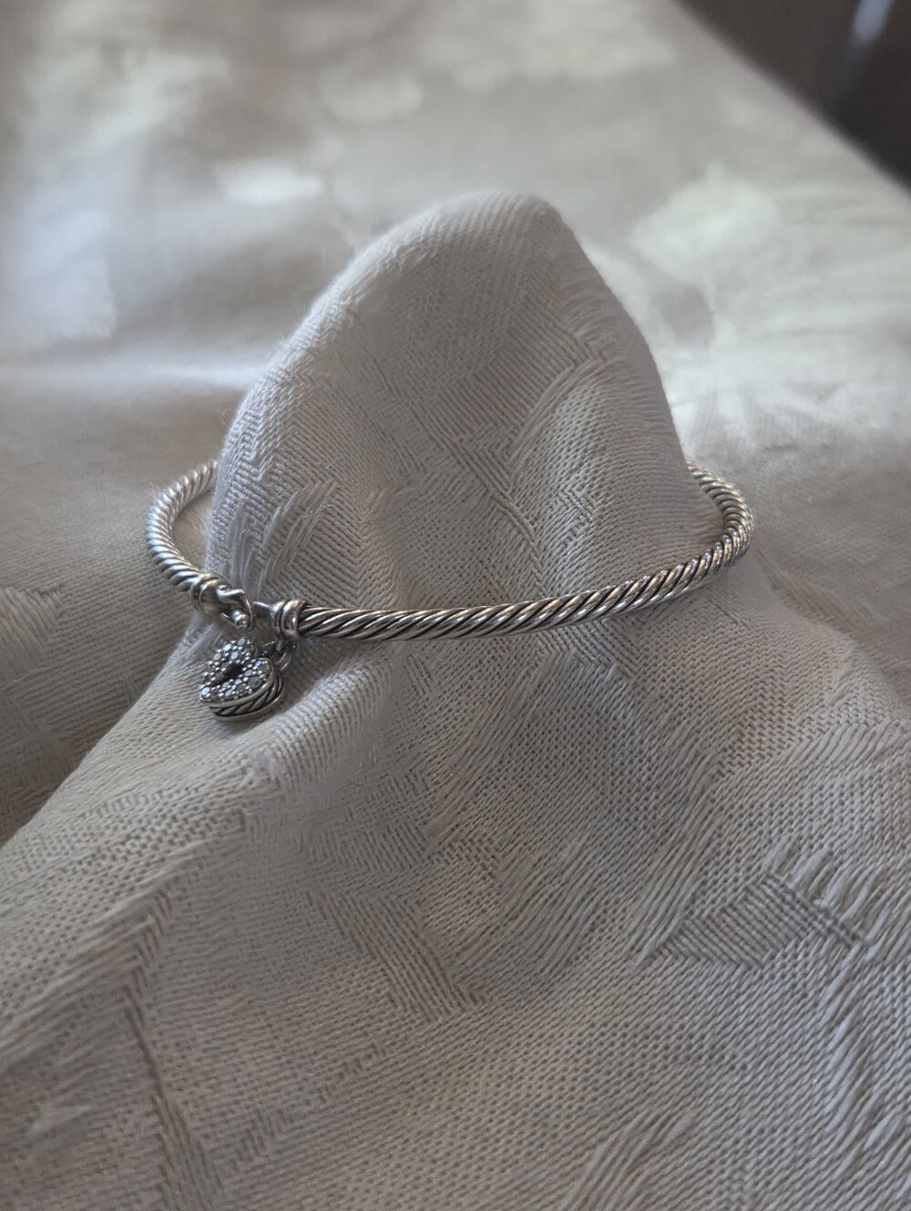 David Yurman Cable Collectibles Heart Lock Bracelet with Diamonds - Picture 8 of 16